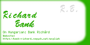 richard bank business card