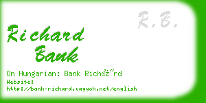 richard bank business card